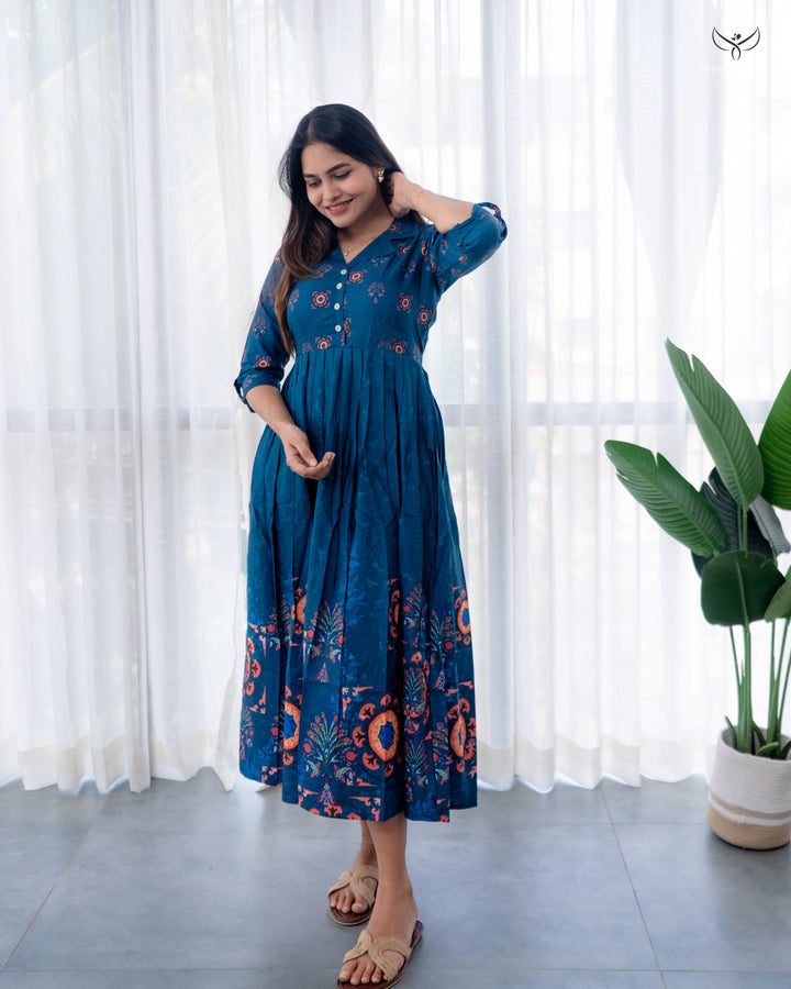 Hirisha Maternity Dress with center Button