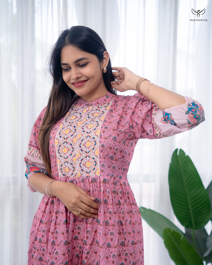 Tanvika  Maternity Dress with center Zip