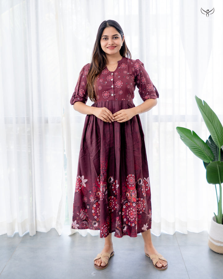 Jivina Maternity Dress with center Button