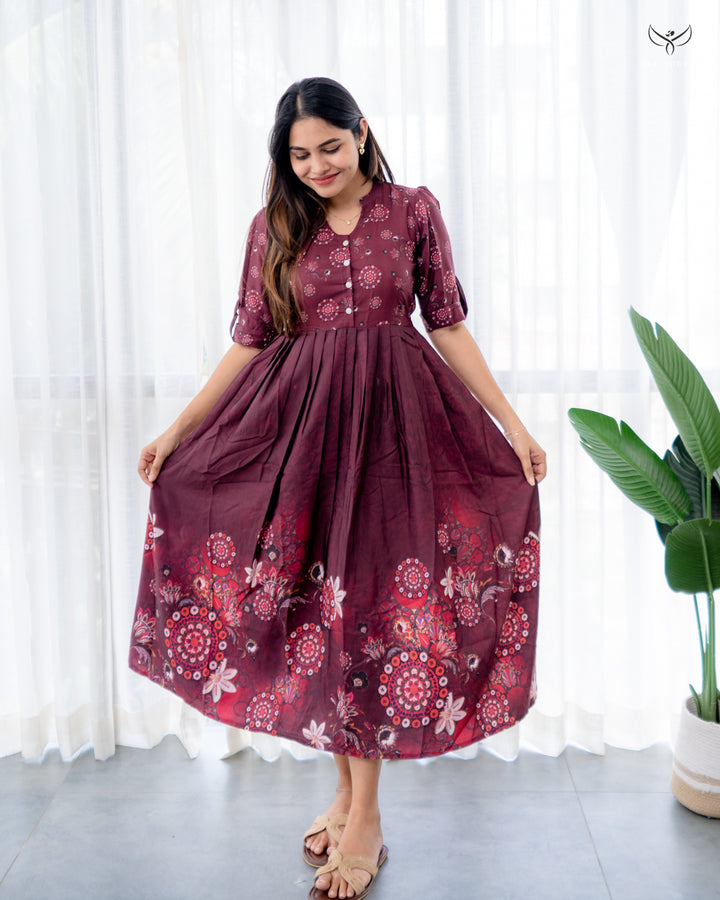 Jivina Maternity Dress with center Button