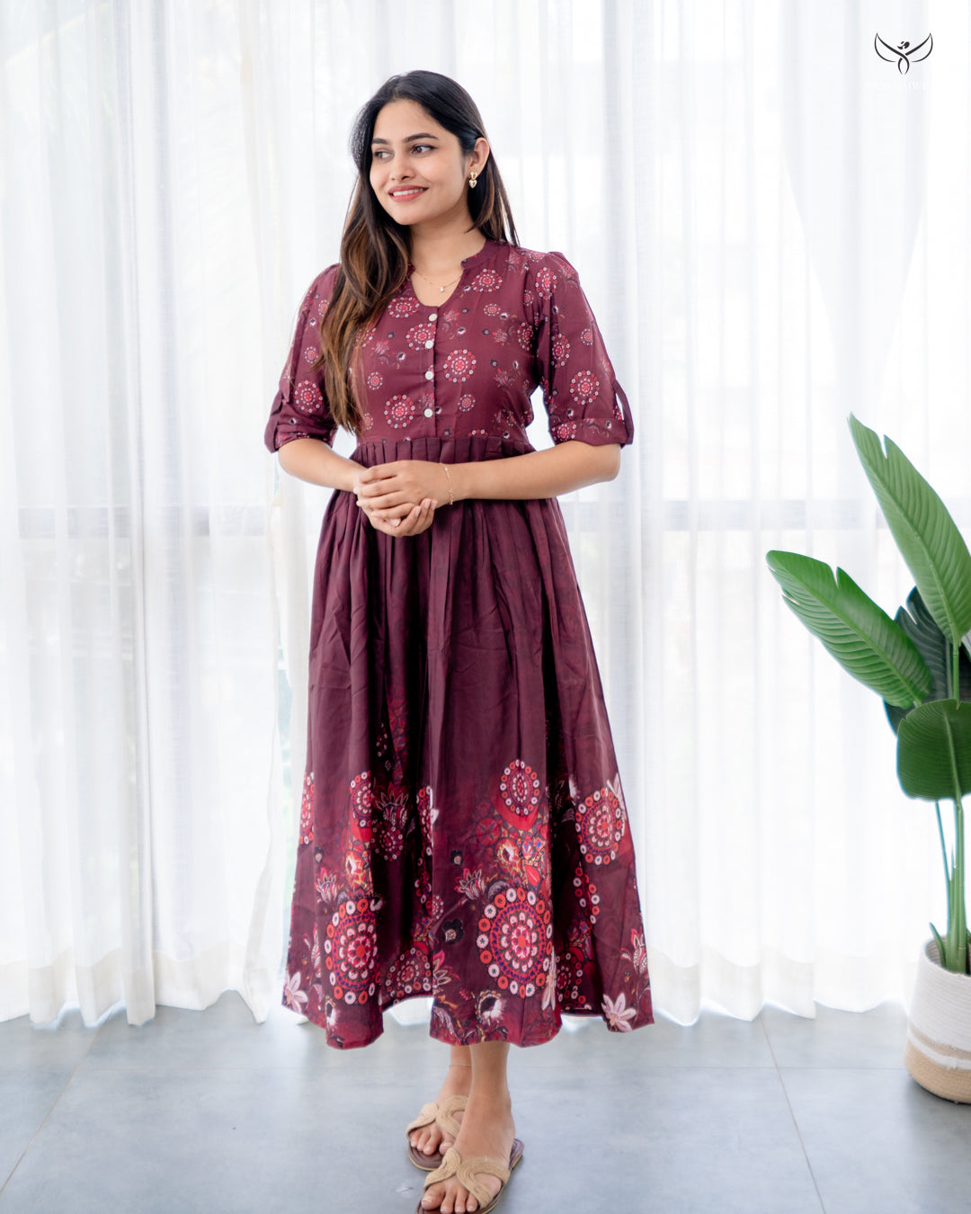 Jivina Maternity Dress with center Button