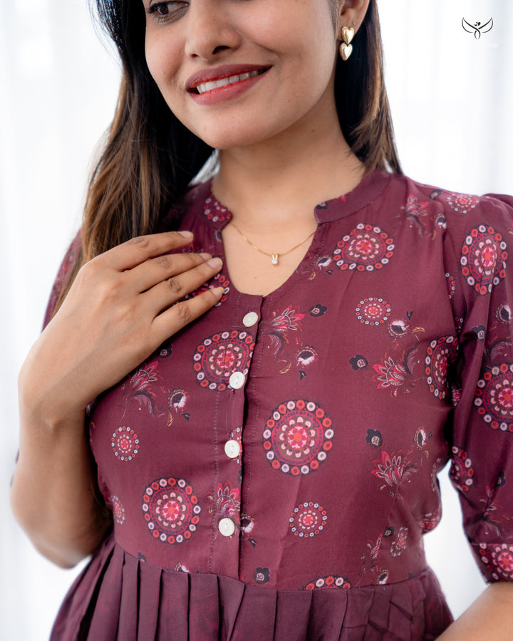 Jivina Maternity Dress with center Button