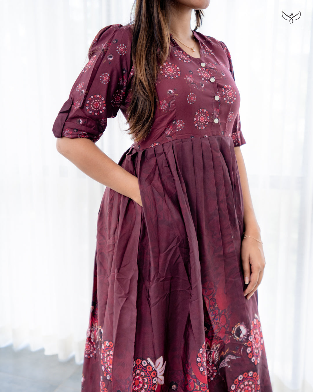 Jivina Maternity Dress with center Button