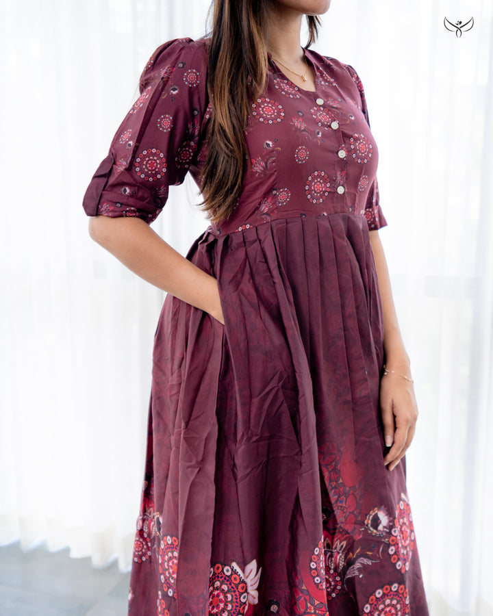 Jivina Maternity Dress with center Button