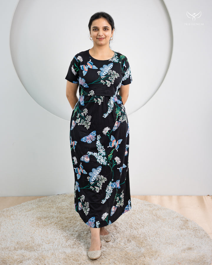 Himaja Thick Cotton  Full Length Maternity Loungewear