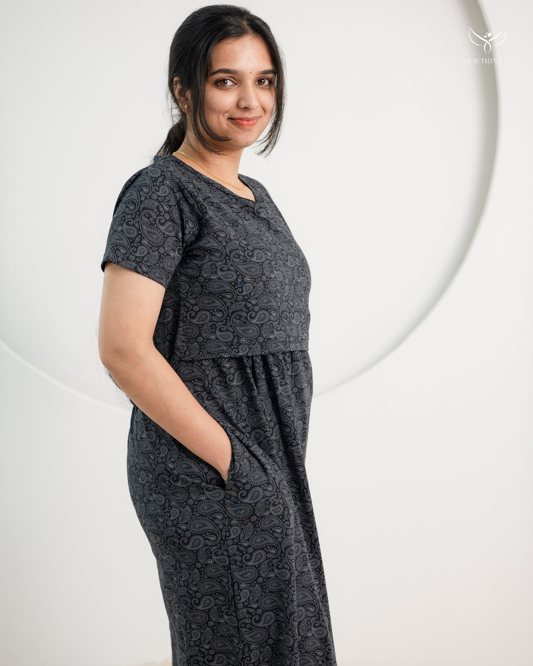 Harshitha1 SoftCotton Full Length Maternity Loungewear