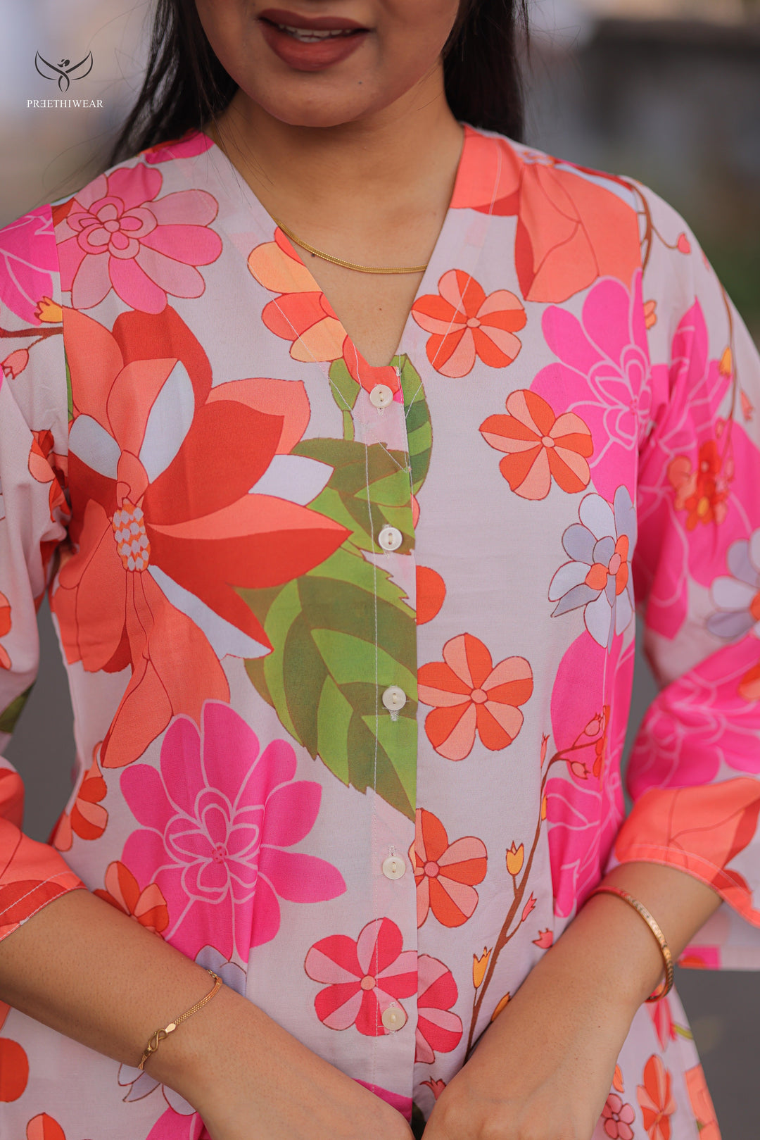 Zylie Maternity Dress with center Button