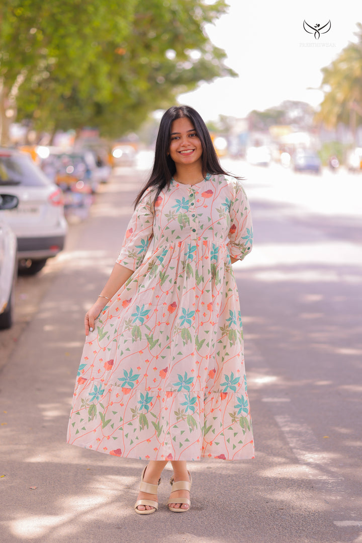 Jayashree Maternity Dress with center Button