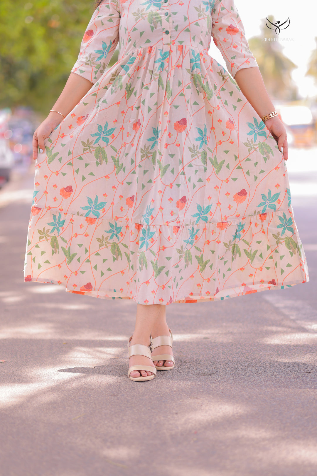 Jayashree Maternity Dress with center Button