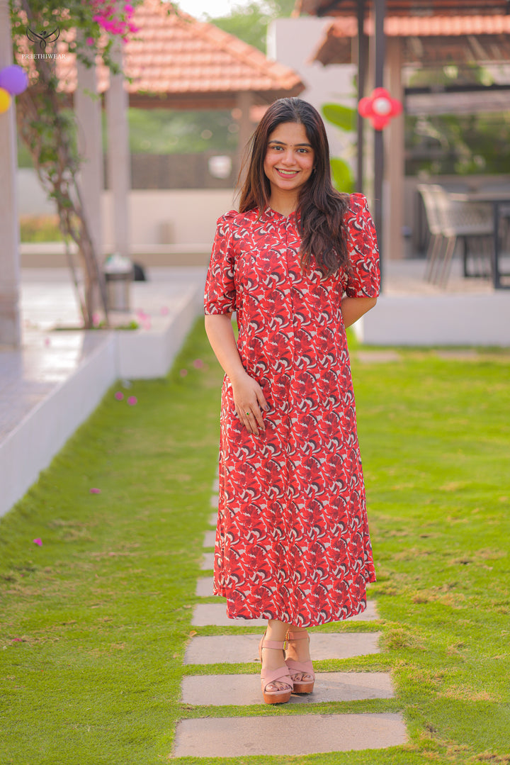 Srushna  Maternity Dress with center Zip