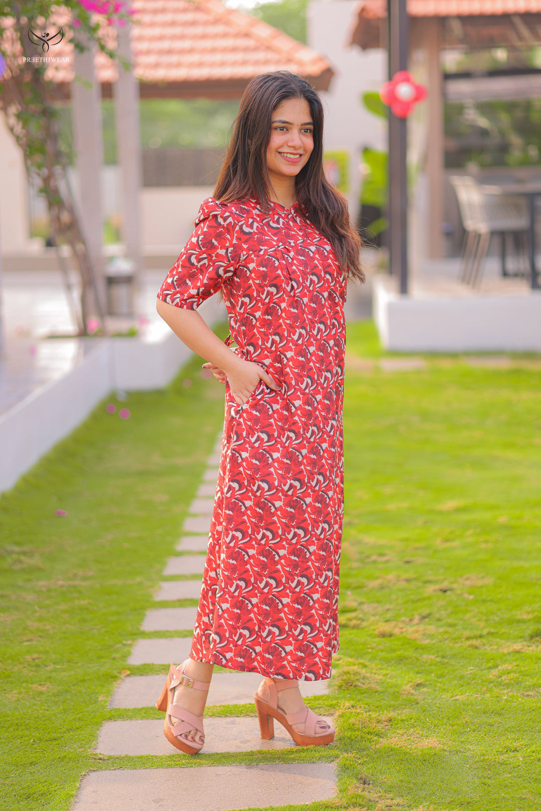 Srushna  Maternity Dress with center Zip