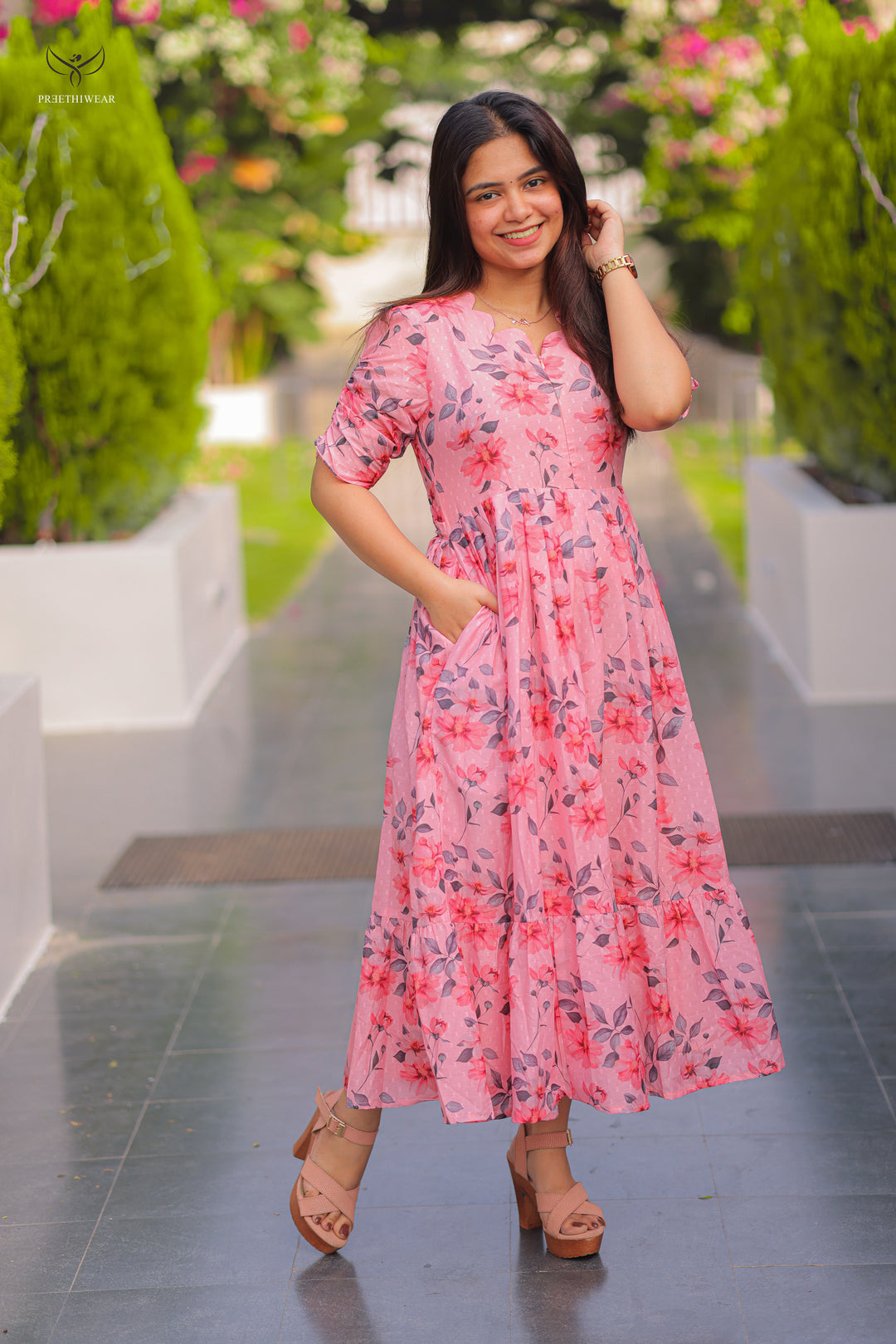 Bhagya1  Maternity Dress  with center Zip(PREORDER-JAN7)