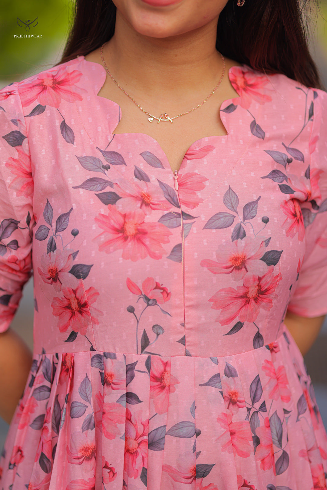 Bhagya1  Maternity Dress  with center Zip(PREORDER-JAN7)