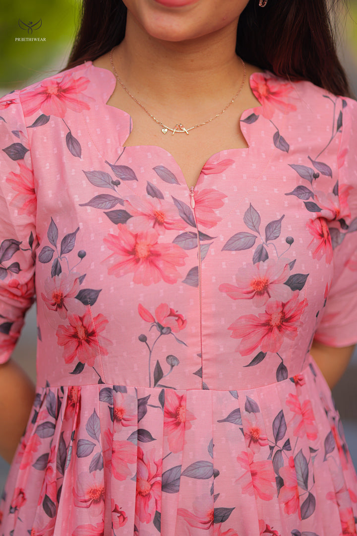 Bhagya1  Maternity Dress  with center Zip(PREORDER-JAN7)