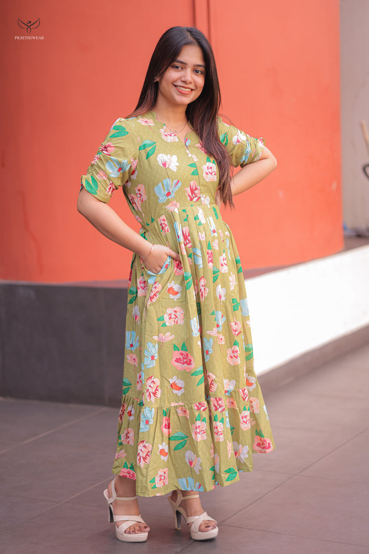 Monal  Maternity Dress with center Zip