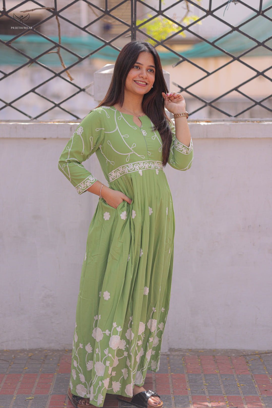 Alma  Maternity Dress with center Zip