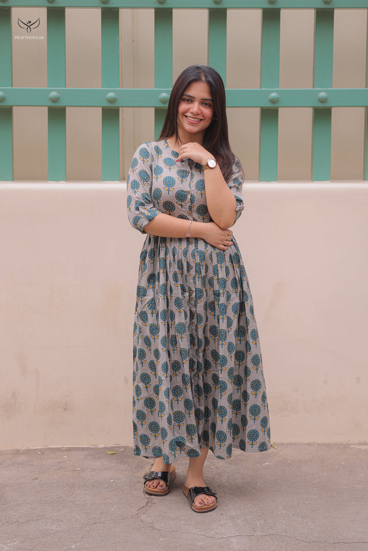 Sujata  Maternity Dress with center Button