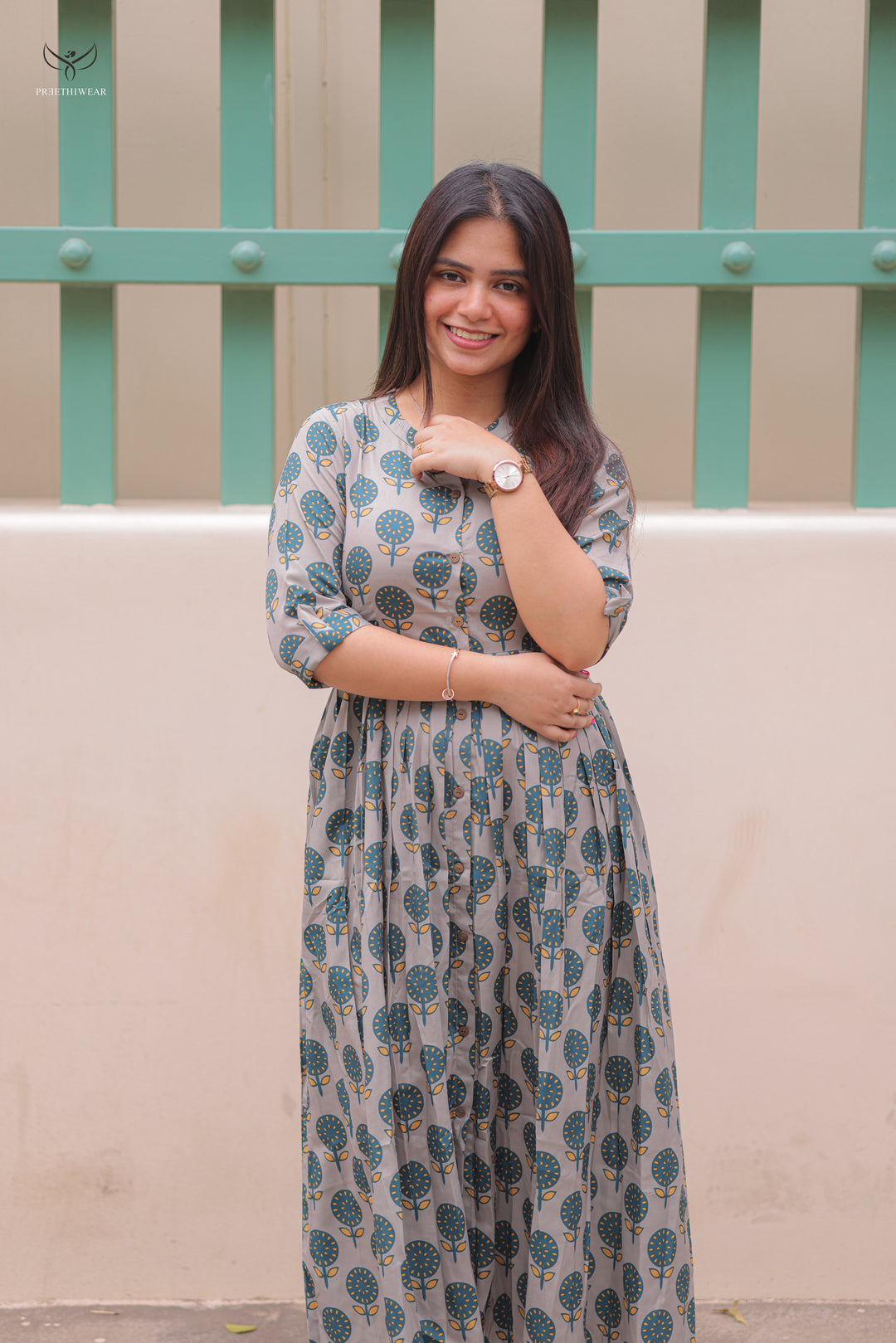 Sujata  Maternity Dress with center Button