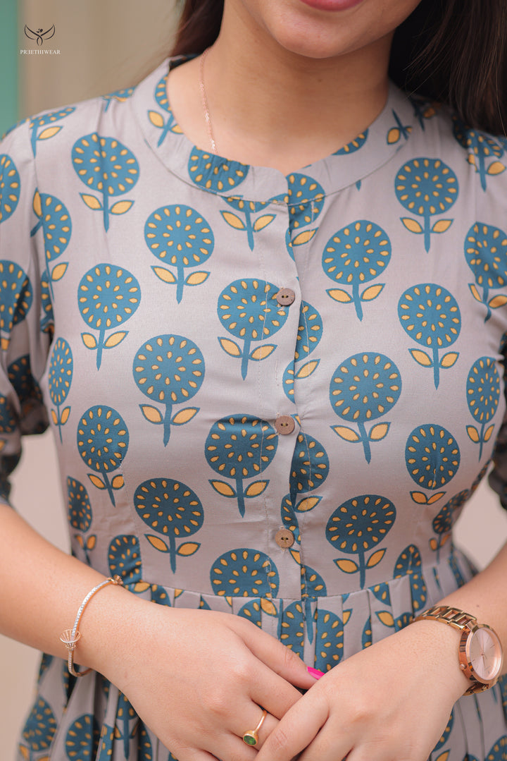Sujata  Maternity Dress with center Button