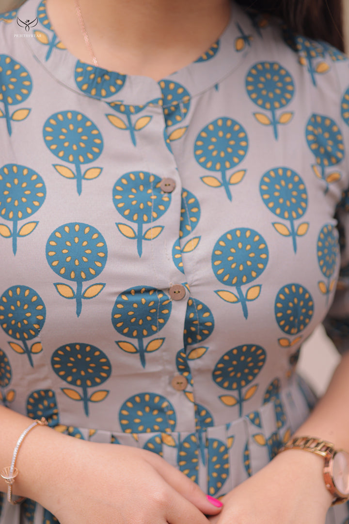 Sujata  Maternity Dress with center Button