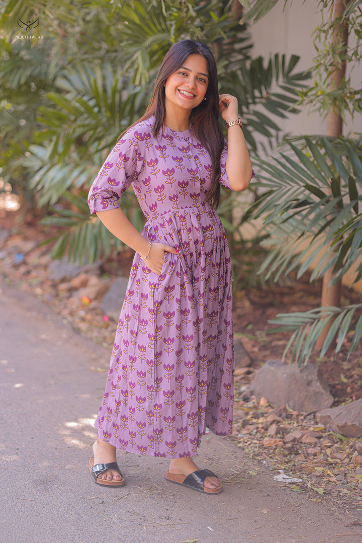 Lekisha  Maternity Dress with center Button