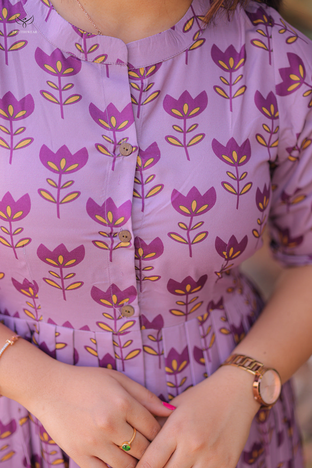 Lekisha  Maternity Dress with center Button