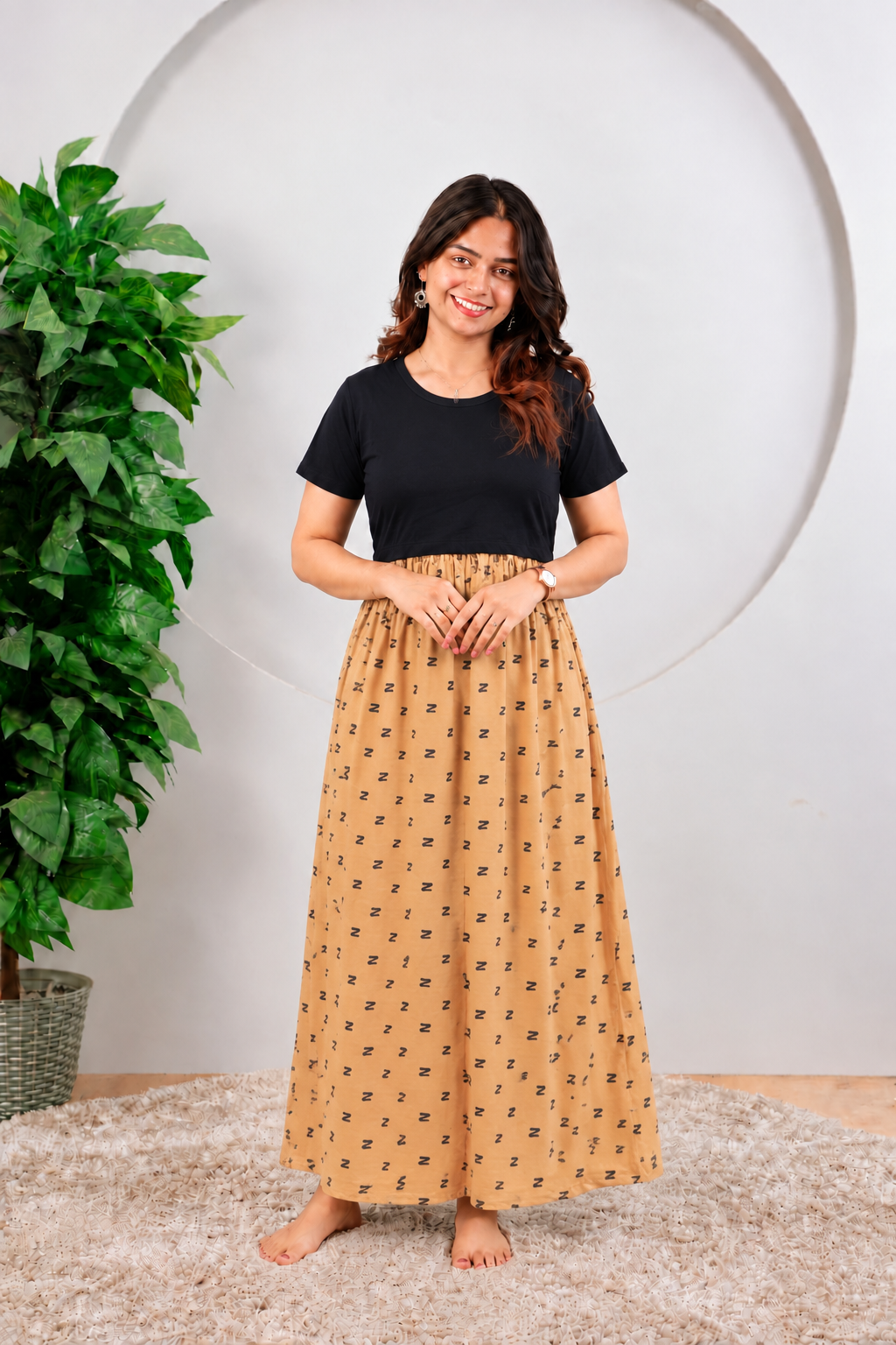 Nikhila2 SoftCotton Full Length Maternity Loungewear