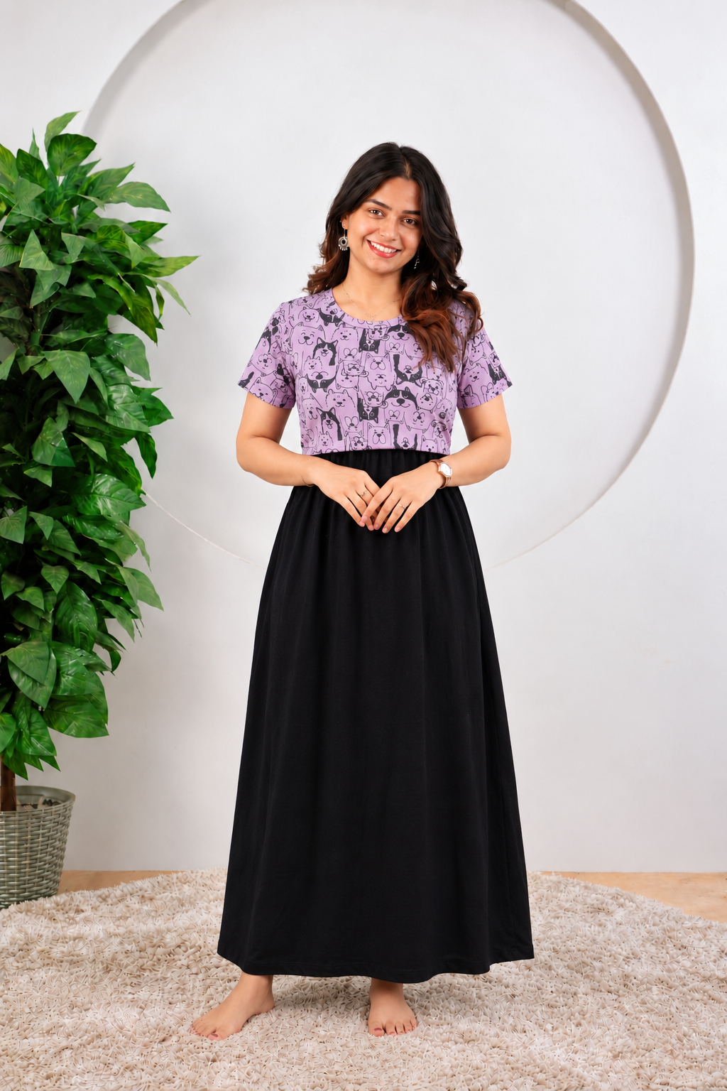 Mokshitha SoftCotton Full Length Maternity Loungewear
