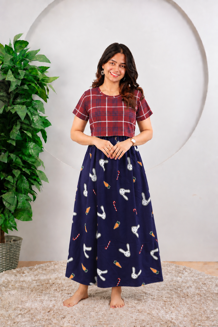 Shamita  SoftCotton Full Length Maternity Loungewear
