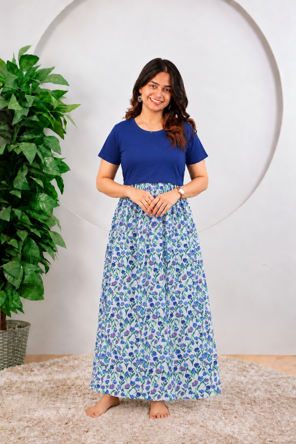 Riwana SoftCotton Full Length Maternity Loungewear