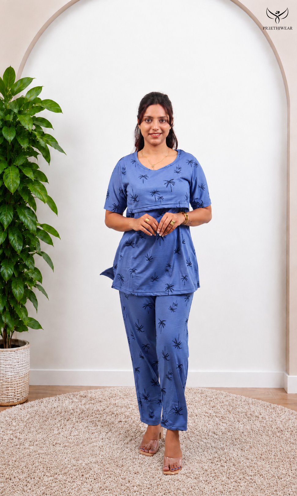 Harinie SoftCotton Maternity Top Pant Set
