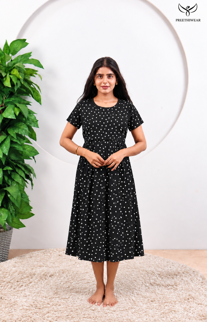 Mythily SoftCotton Calf Length Maternity Loungewear