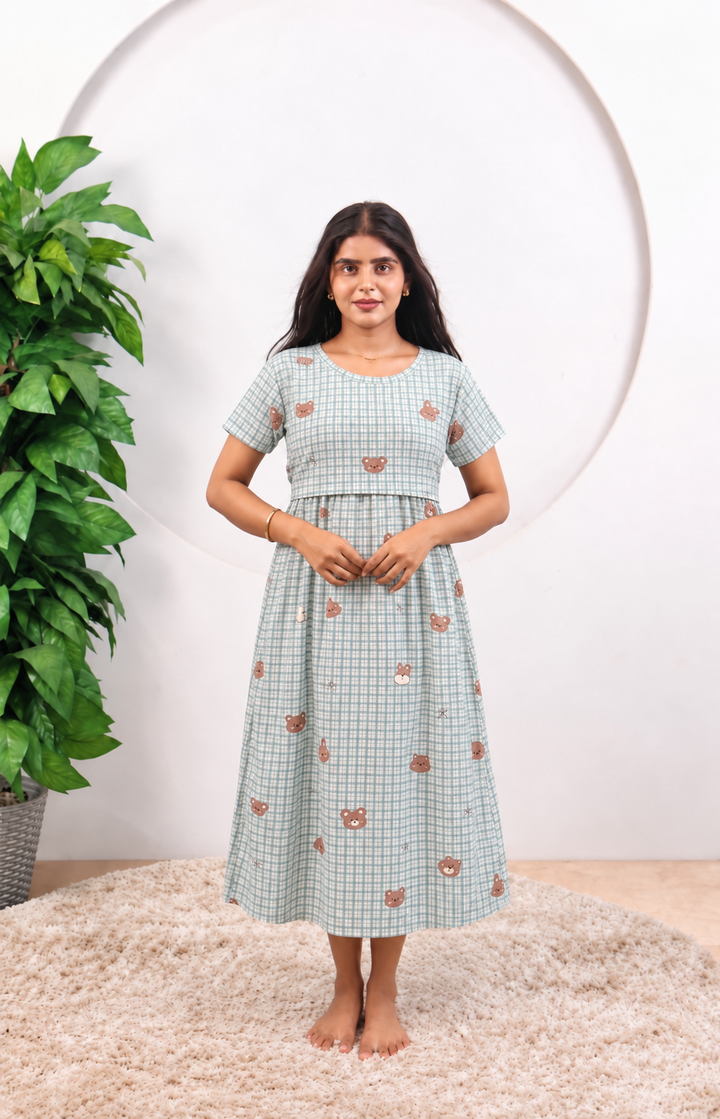 Iqra SoftCotton Calf Length Maternity Loungewear