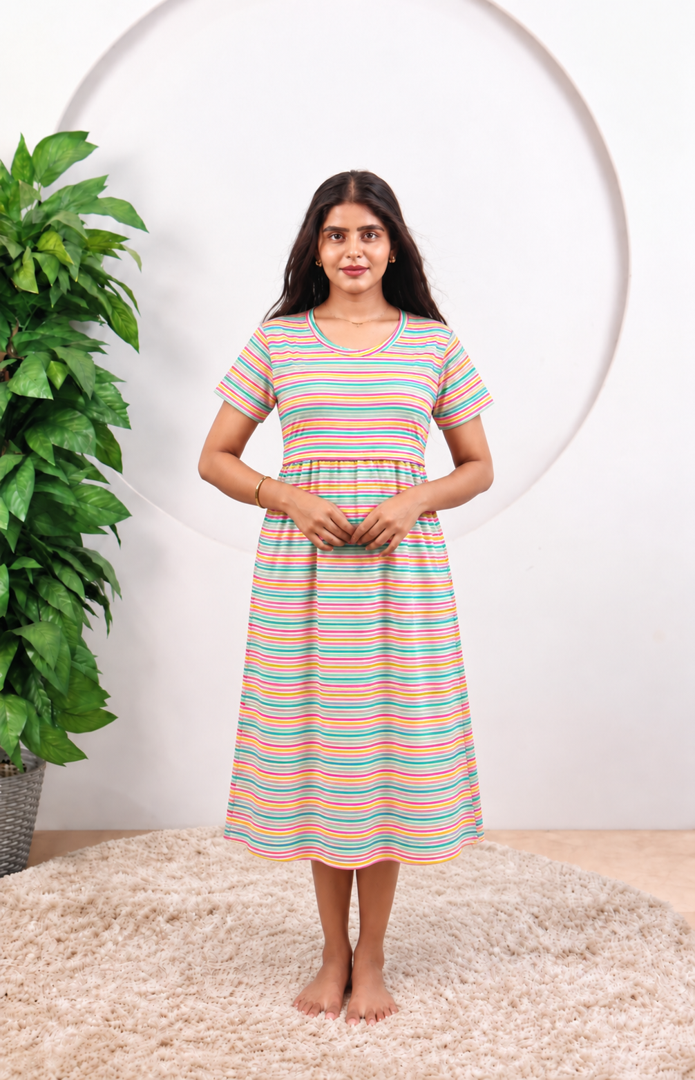Nasira SoftCotton Calf Length Maternity Loungewear