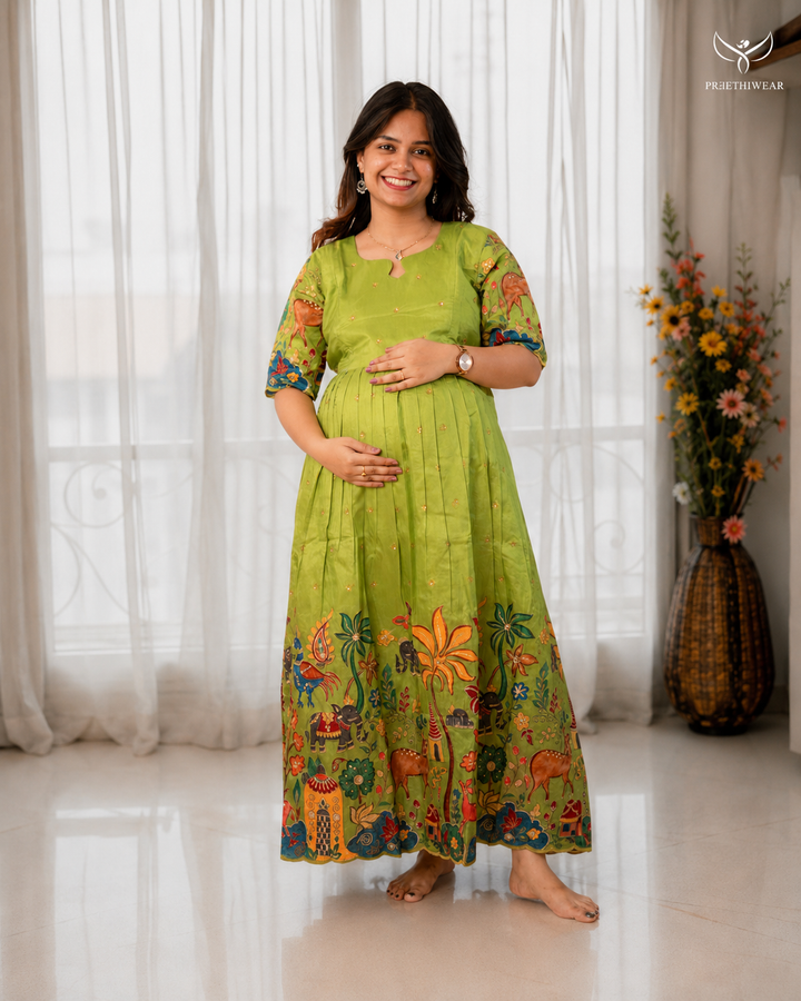 Sahu Kalamkari Maternity Dress