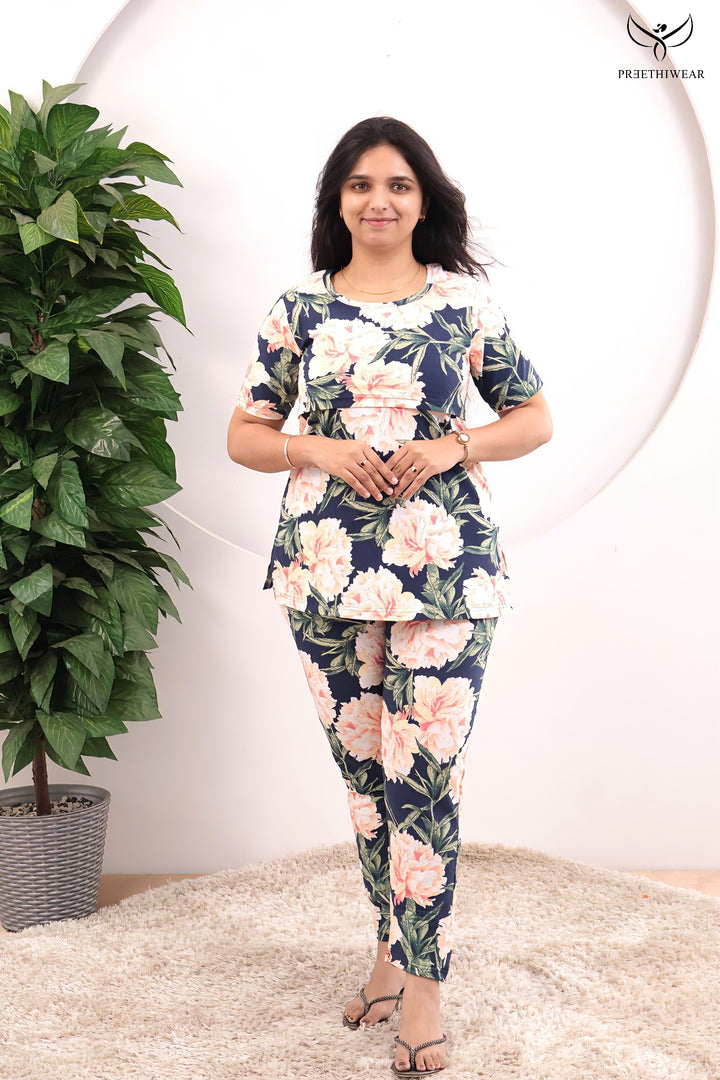 Siya1 SoftCotton Maternity Top Pant Set