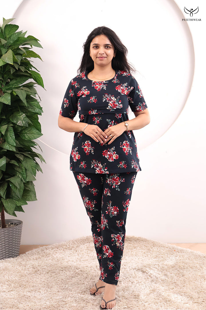 Leya SoftCotton Maternity Top Pant Set