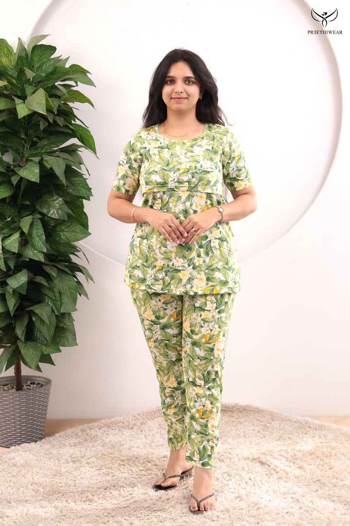 Anika1  SoftCotton Maternity Top Pant Set