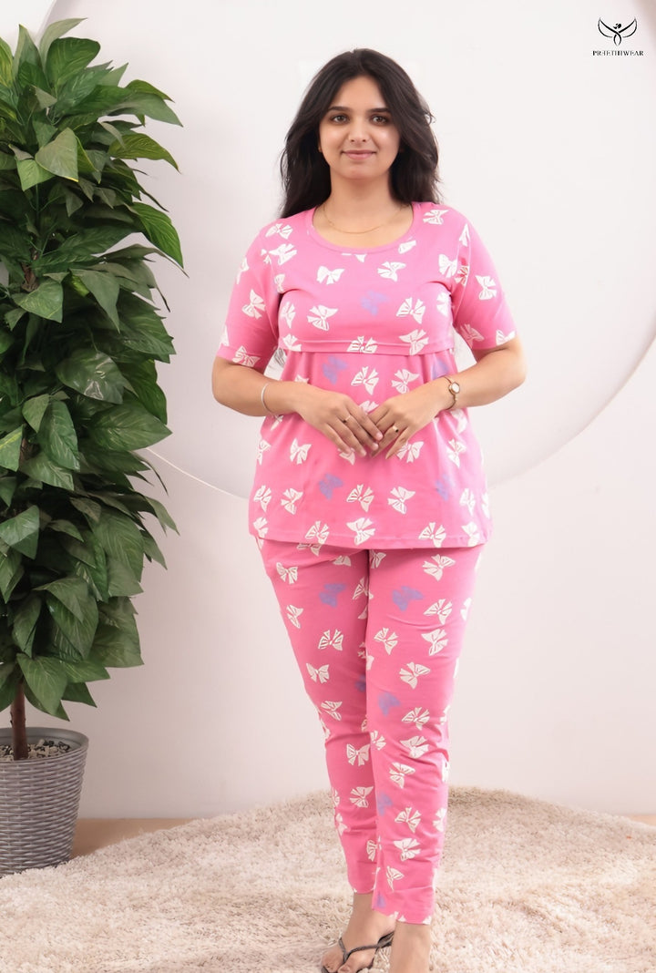 Yuvina SoftCotton Maternity Top Pant Set