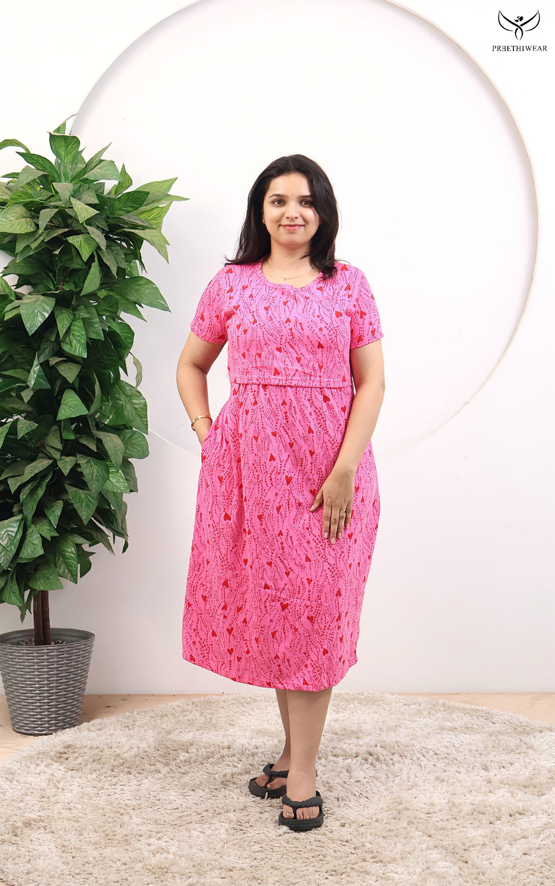 Akshitha  SoftCotton Calf Length Maternity Loungewear