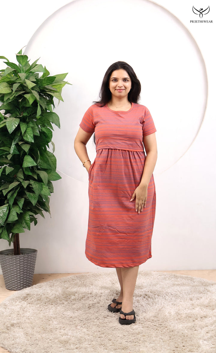 Navya4 SoftCotton Calf Length Maternity Loungewear