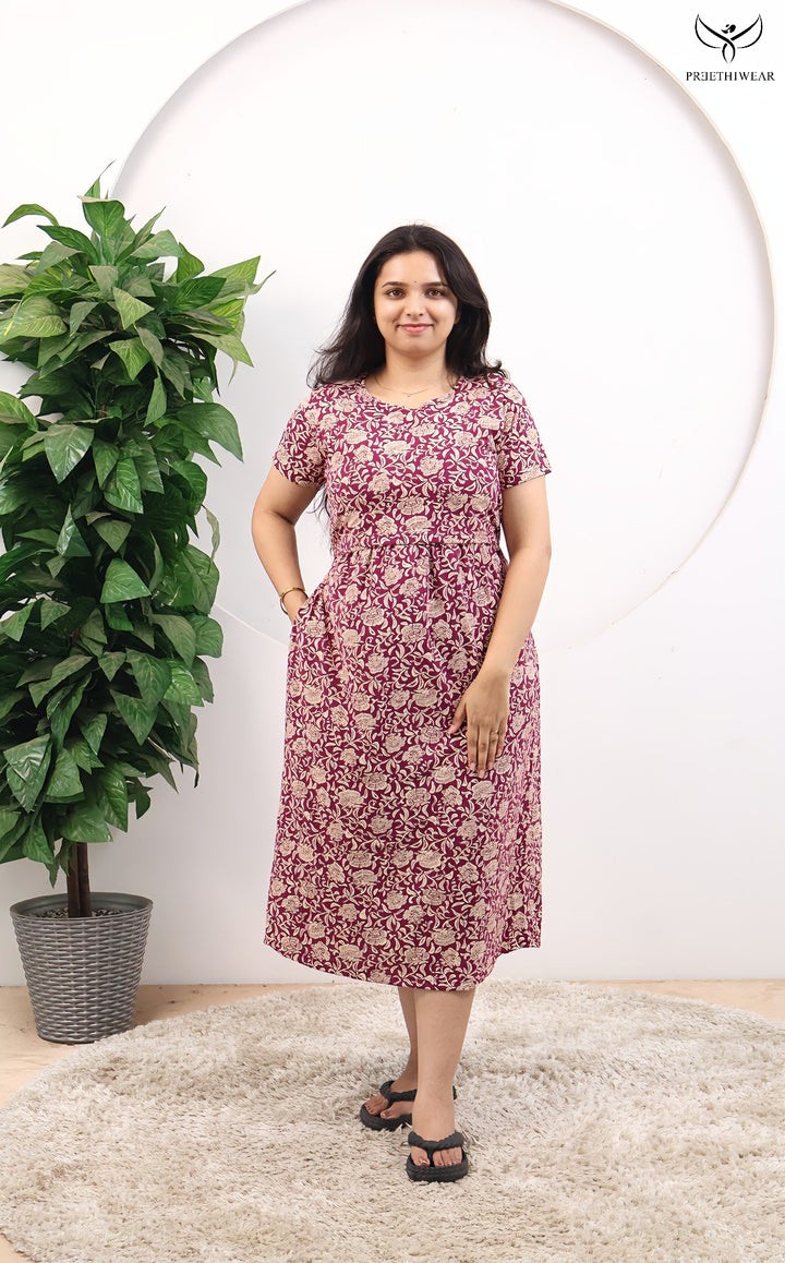 Kalpana3 SoftCotton Calf Length Maternity Loungewear