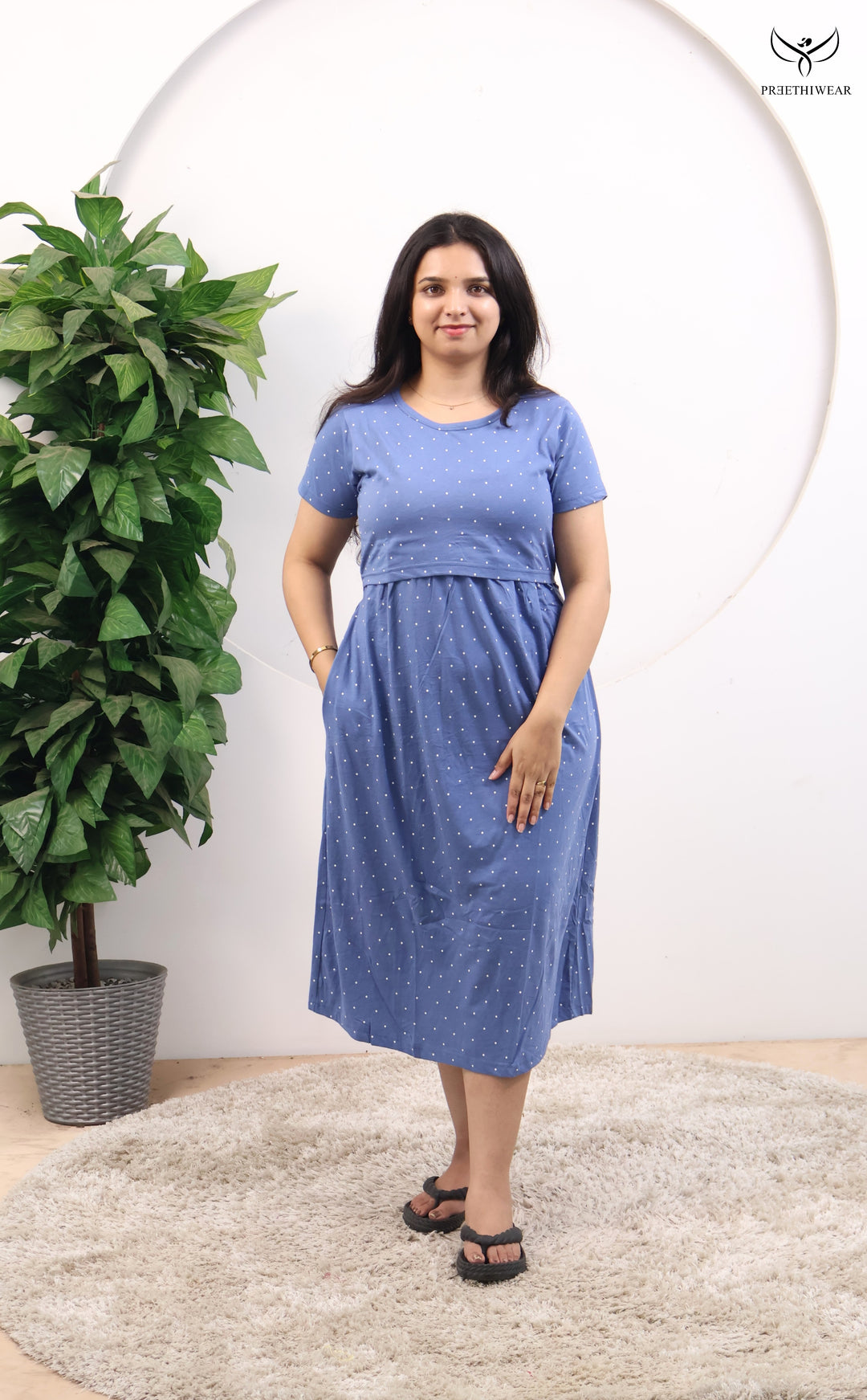 Sarika2 SoftCotton Calf Length Maternity Loungewear