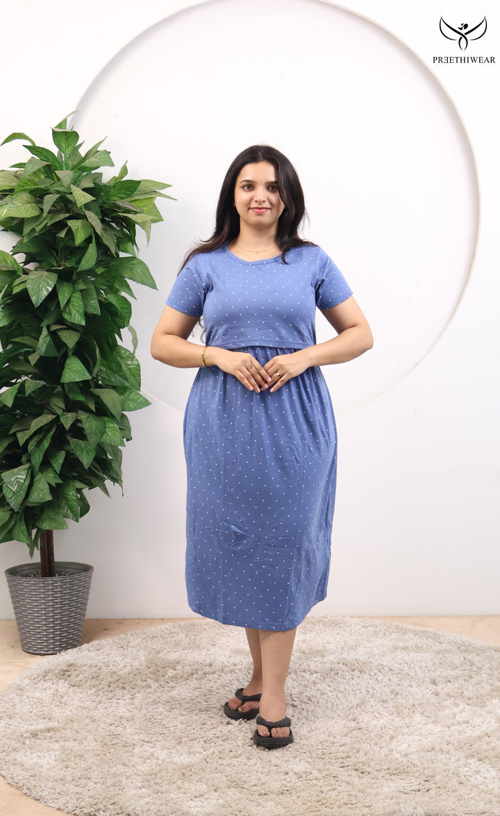Sarika2 SoftCotton Calf Length Maternity Loungewear