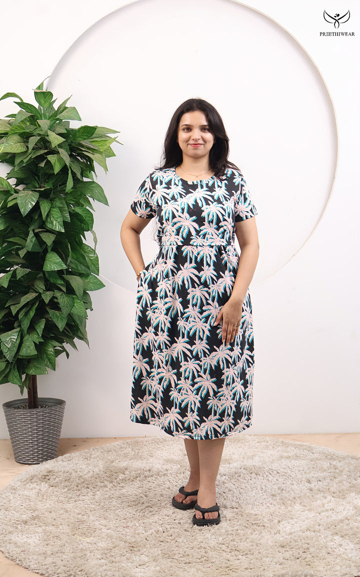 Remya1 SoftCotton Calf Length Maternity Loungewear
