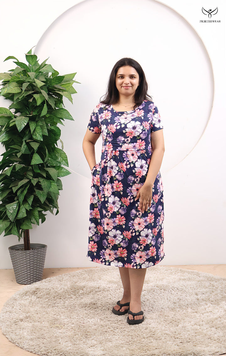 Vinuta1  SoftCotton Calf Length Maternity Loungewear