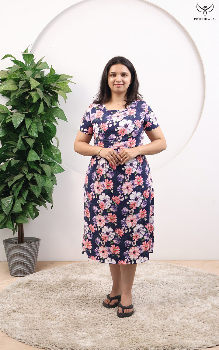 Vinuta1  SoftCotton Calf Length Maternity Loungewear