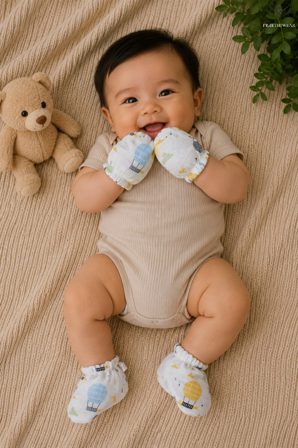 Parachute Unisex Mittens and Booties Combo