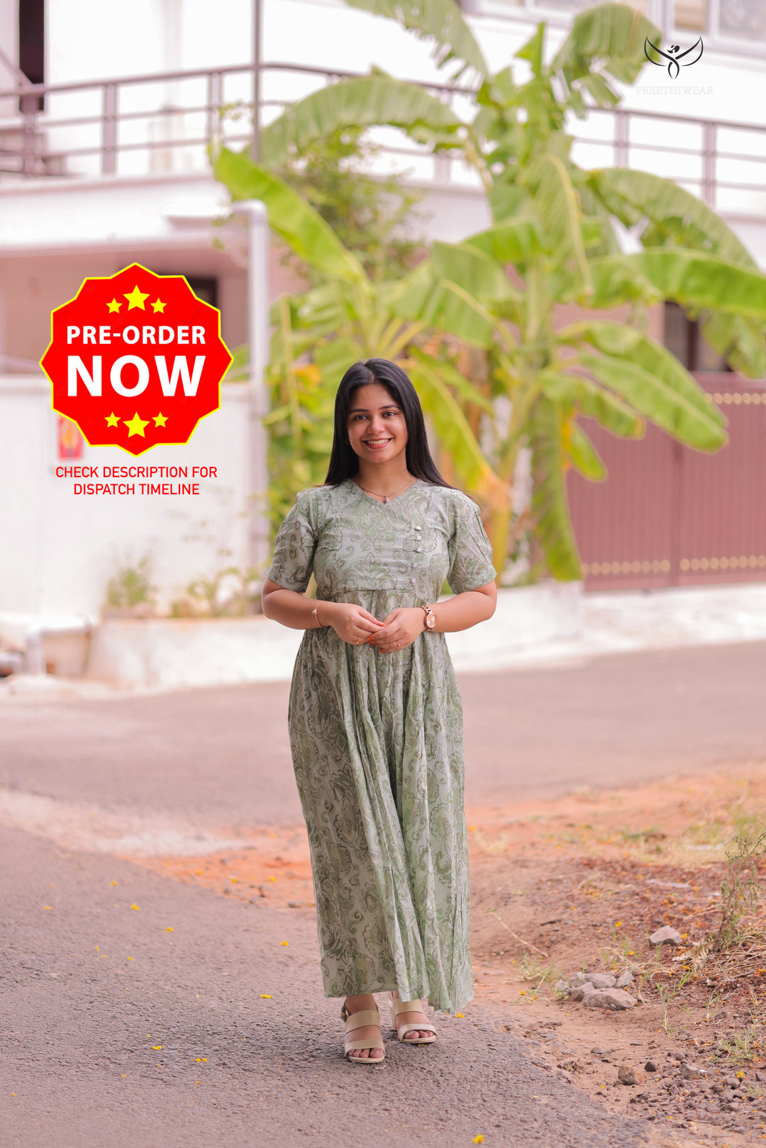 Janavi Maternity Dress with center Zip
