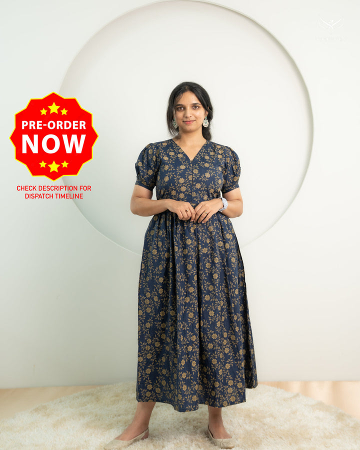 Purani Maternity Dress with center Zip (PREORDER-JULY15)
